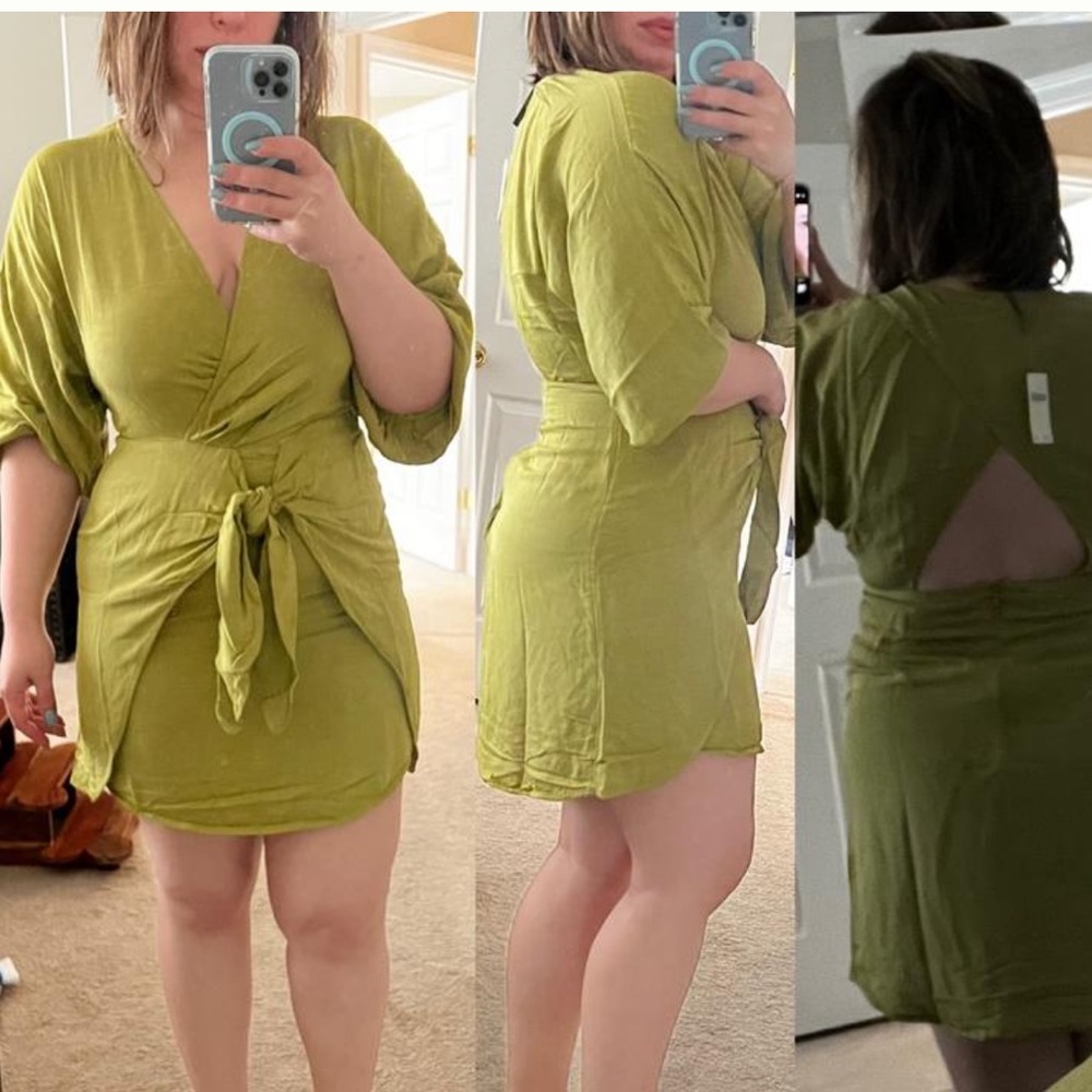 Anthropologie Puff Sleeve Wrap Dress - Picture 6 of 10